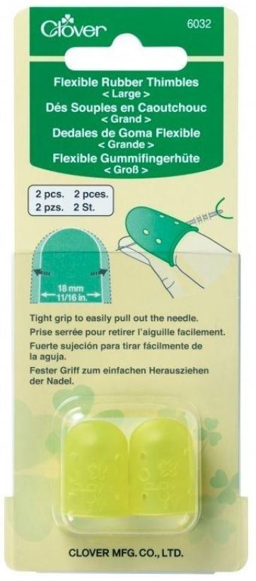 Clover Flexible Rubber Thimbles (Large) Valdani perle cotton size 12 thread spool for quilting and embroidery