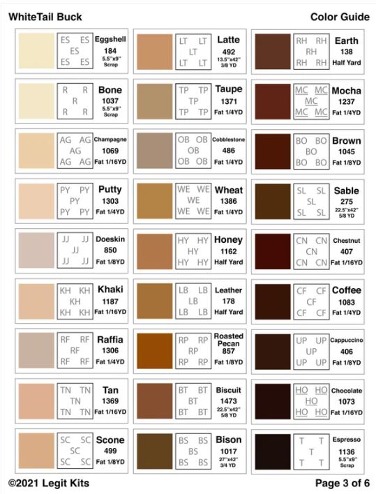Legit Kits White Tail Buck Pattern | Special Order