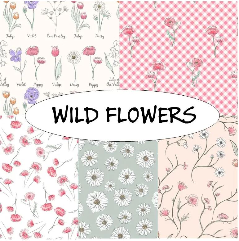 Wild Flowers - Vintage Florals - 5 Pce Fat Quarter Bundle by Holly Dennett / MAKE + BELIEVE (Copy)
