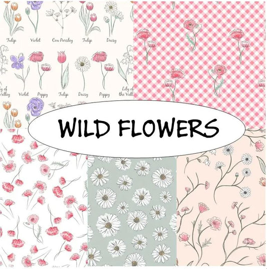 Wild Flowers - Vintage Florals - 5 Pce Fat Quarter Bundle by Holly Dennett / MAKE + BELIEVE (Copy)