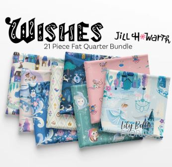 Cinderella's Carriage Pane 21 Piece Fat Quarter Bundle - Wishes by Jill Howarth