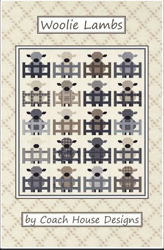 Woolie Lambs Quilt Pattern by Coach House Designs / CHD2338 45" x 56 Valdani perle cotton size 12 thread spool for quilting a