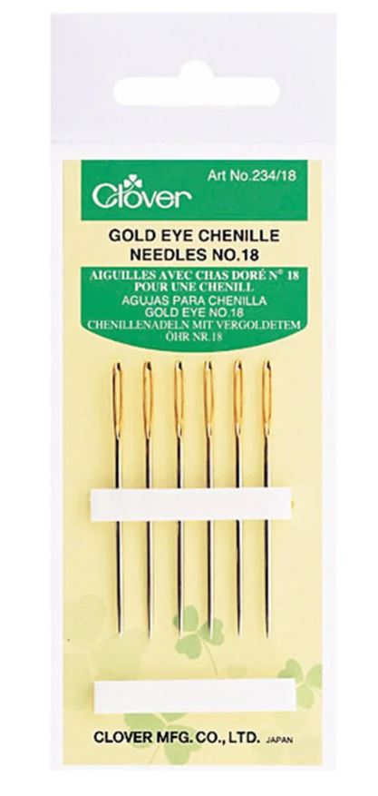 Clover - Gold Eye Chenille Needles - Size 18 Valdani perle cotton size 12 thread spool for quilting and embroidery