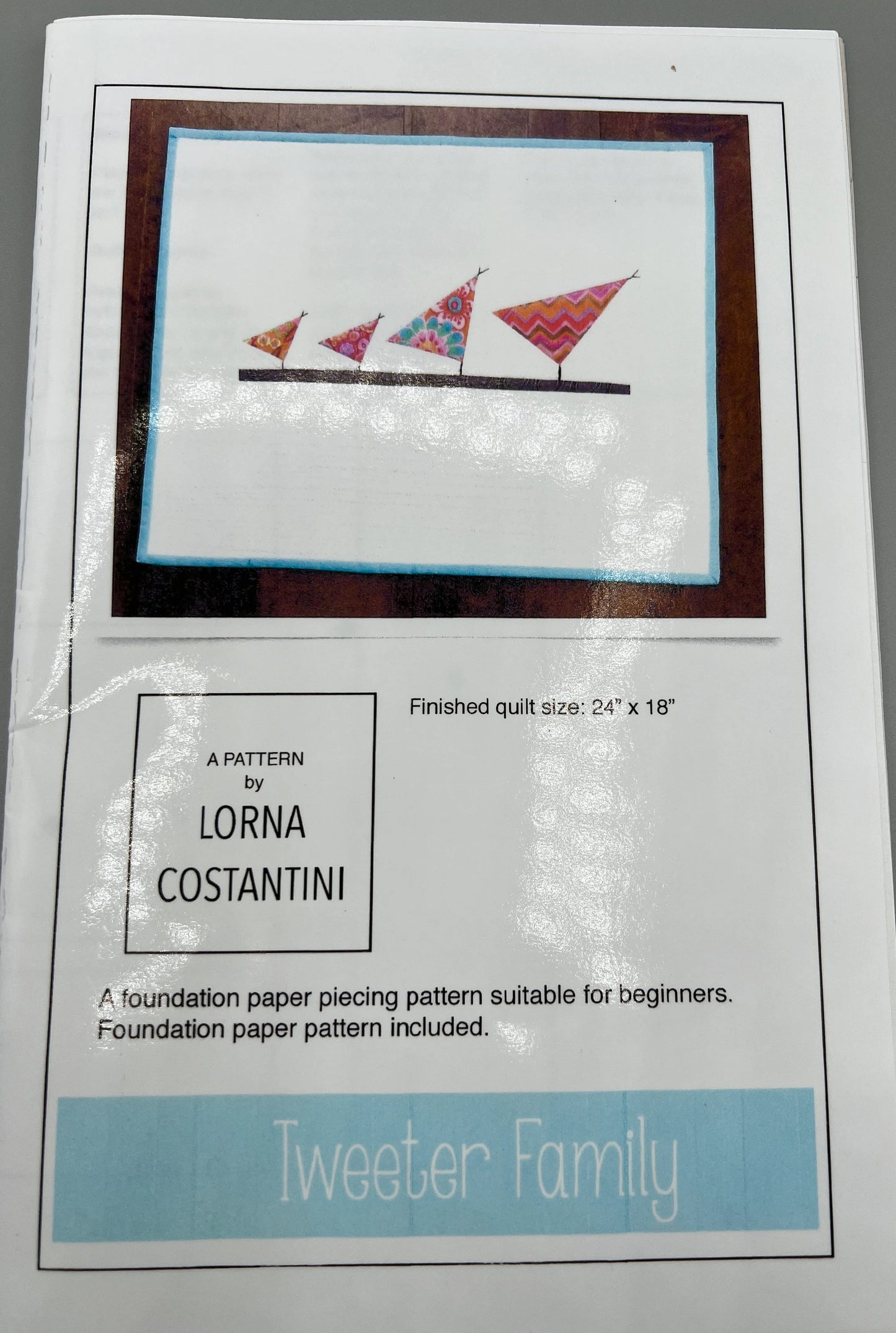 "Tweeter" Mini Wall Hanging Quilt Kit / Original Pattern by Lorna Costantini