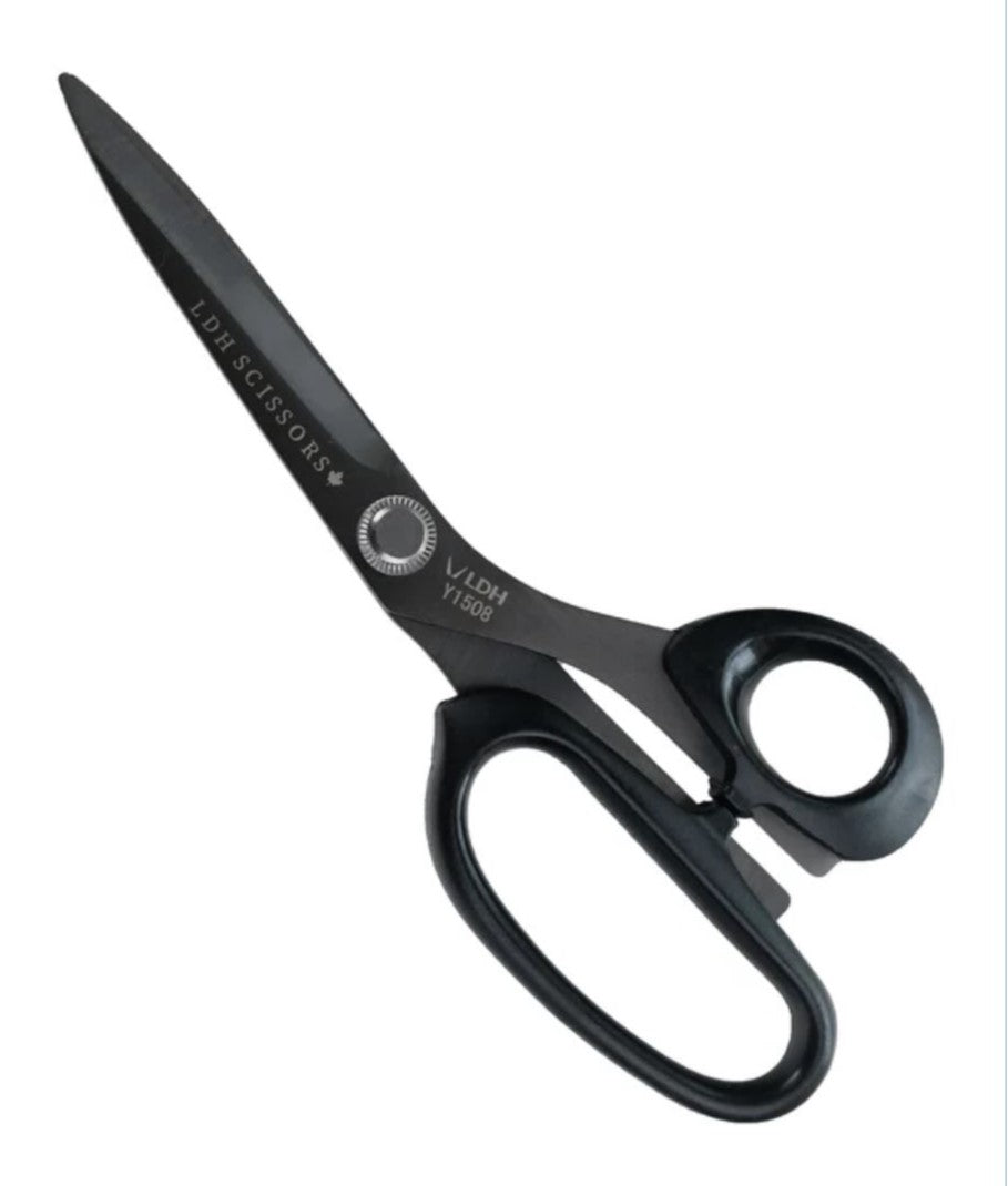 Midnight Edition Lightweight Fabric Scissors 8" by LDH Scissors / Y1 Valdani perle cotton size 12 thread spool for quilting a