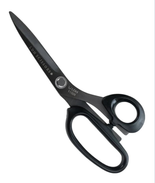 Midnight Edition Lightweight Fabric Scissors 8" by LDH Scissors / Y1 Valdani perle cotton size 12 thread spool for quilting a