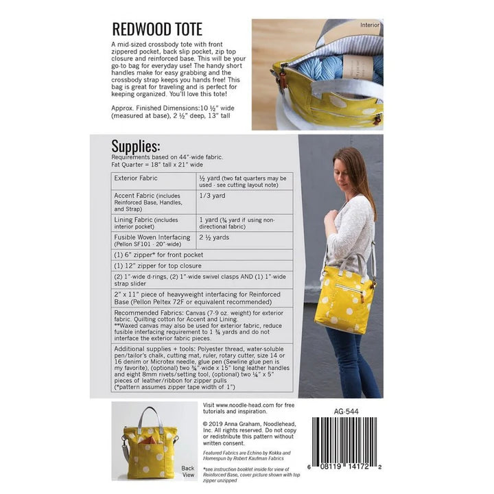 Redwood Tote Pattern by Noodlehead