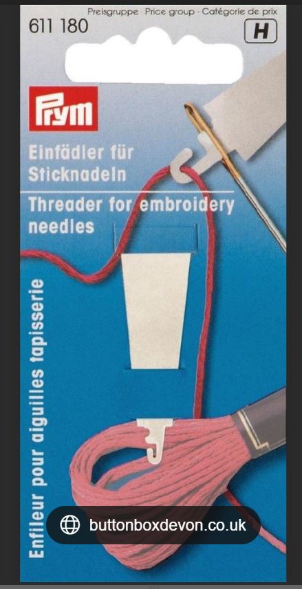 Prym Embroidery Needle Threader 611 180 Valdani perle cotton size 12 thread spool for quilting and embroidery