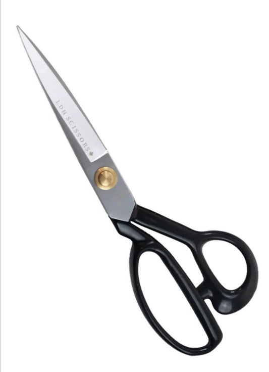 9" Traditional Fabric Shears by LDH Scissors / F9-R Valdani perle cotton size 12 thread spool for quilting and embroidery